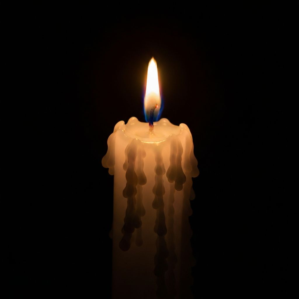 Kerzenverbrennung mit gleichmäßigem Wachspool