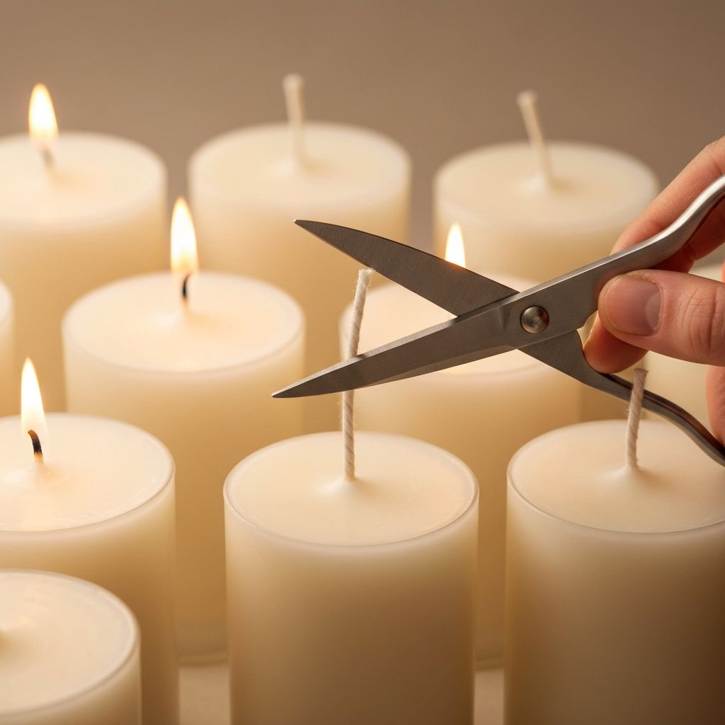 Präzises Trimmen von Baumwollochten auf optimale Brennlänge